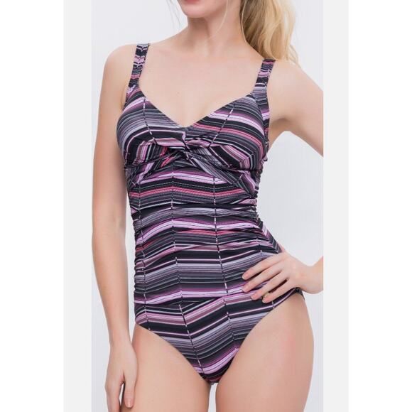 NEW Sunseeker Australia Striped One Piece Bathing Suit Underwire D Cup Size‎ 6 - Picture 1 of 10